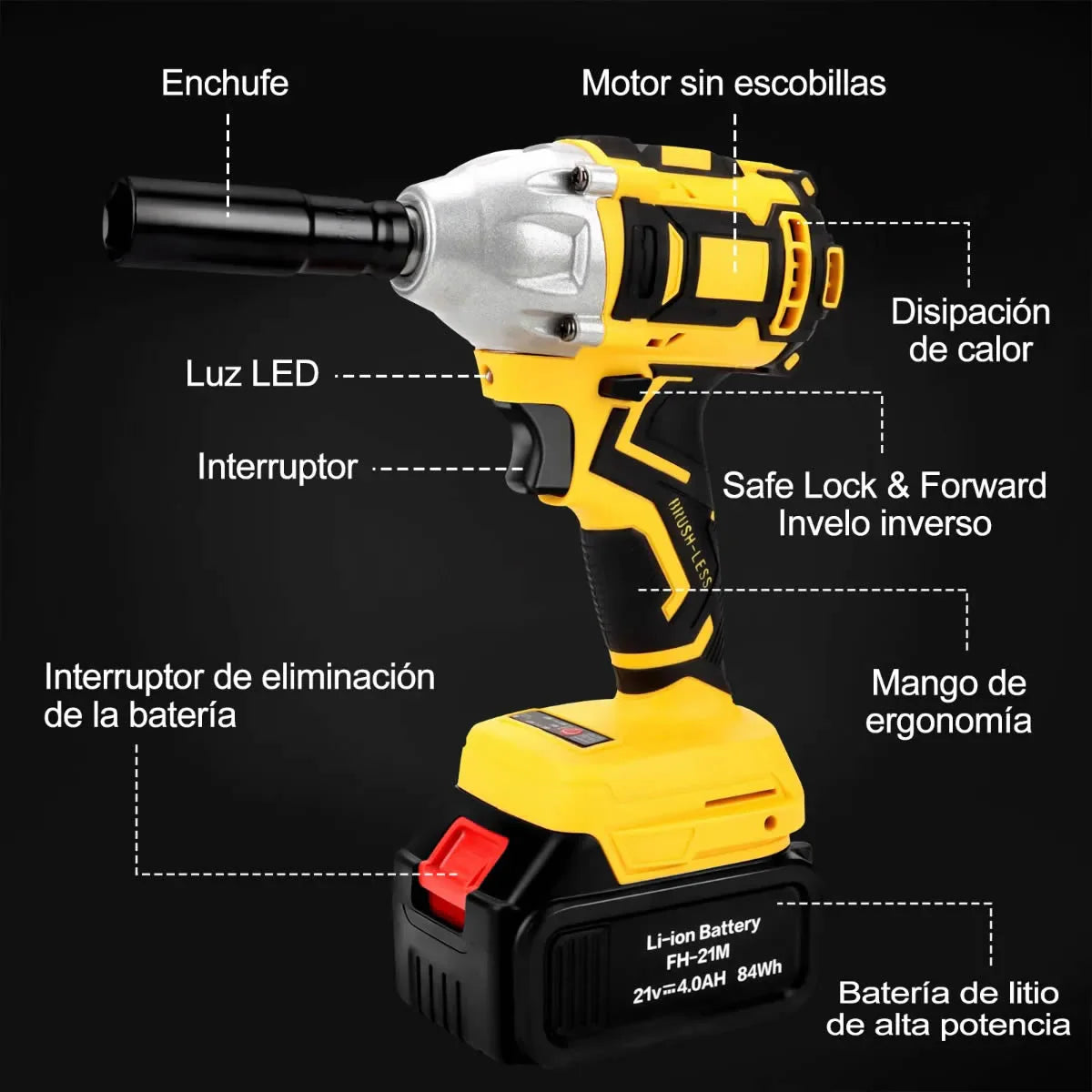 Impact™ 48V Llave Taladro de Impacto Inalámbrico doble batería + Accesorios